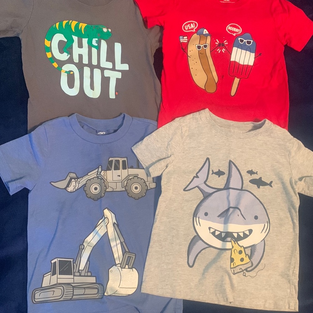 Bundle of six Carter‘s 3T t-shirts. All have been worn but no stains or tears.